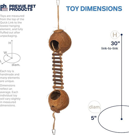 Prevue Pet Products Naturals Double Coconut Walk for Small Animals & Birds 62818,16X4X9