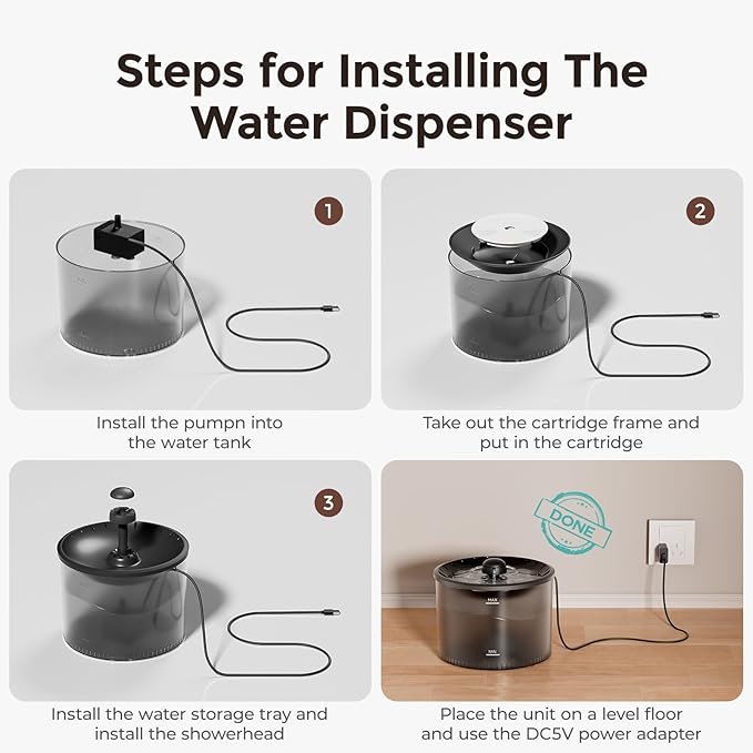 Automatic Cat Feeder 5G WiFi and Water Dispenser, Timed Dry Food Dispenser APP Remote Control, Programmable Portions, with Desiccant, Cat Fountains for Drinking with Filter, Small Pets (Combo)