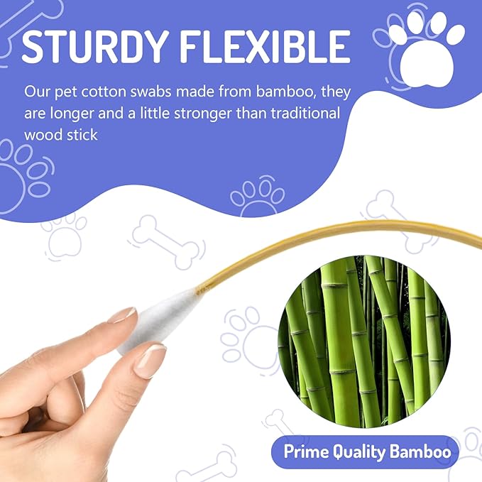 600pcs Professional Dog Ear Swabs, Specially Designed for Dogs