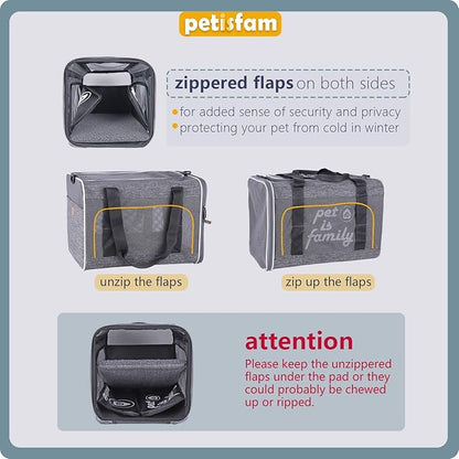 petisfam Large Cat Carrier with Privacy Flaps for Nervous and Sensitive Cats