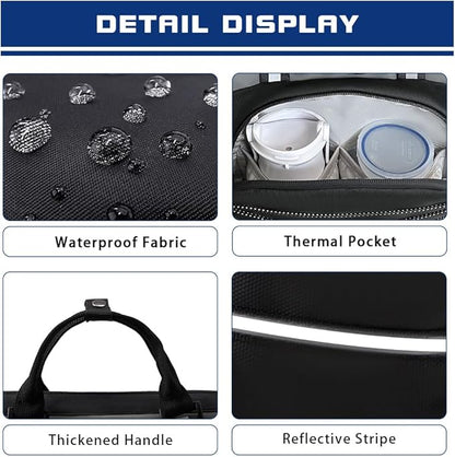 Dog Travel Bag, Airline Approved Pet Supplies Backpack, Dog Travel Backpack Accessories Set with 2 Silicone Collapsible Bowls and 1 Leash Clip for Camping, Road Trips & Weekends Away（Black）