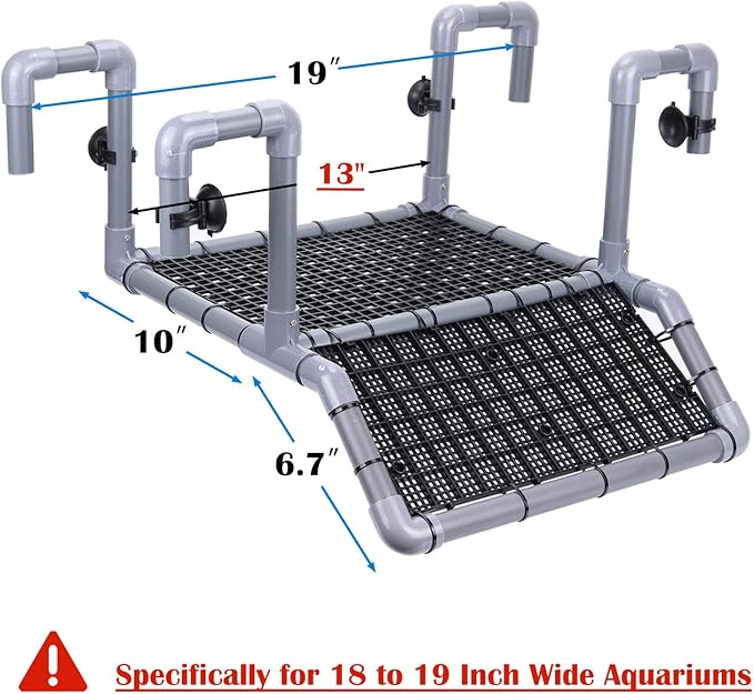 Extra Large Turtle Basking Platform, Specifically for 18 to 19 Inch Wide Aquariums