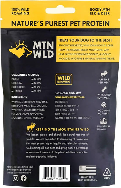 Training Treats for Dogs & Puppies – Elk & Venison Protein Puppy & Dog Treat – High Value, All-Natural, No Fillers, Grain-Free, No Artificial Preservatives – 4oz, 2 Bags