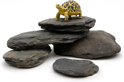 Aquarium Stone Stream Turtle Platform Natural Slate 3-8 inches basking Rock for Aquarium Decoration Turtle Tanks and Amphibian & Reptile Terrariums (10lb)