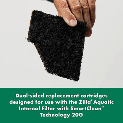 Zilla EcoRenew Filter Cartridges Aquatic Reptile Internal Filter with SmartClean Technology 20G, 3-Pack