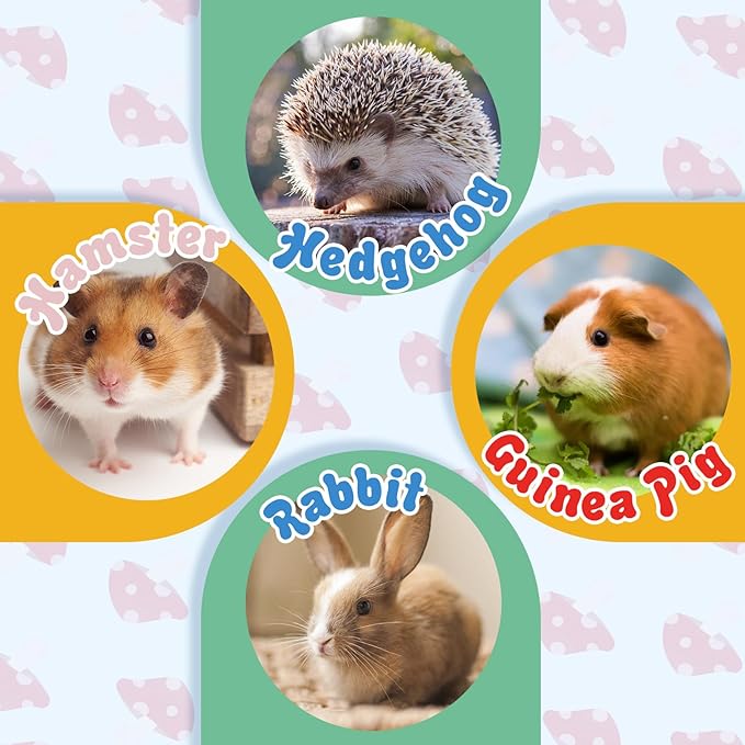 2-Pack Guinea Pig Hideout with Tunnel for Small Animals(Guinea Pig Bedding Warm & Lightweight, Easy to Clean)