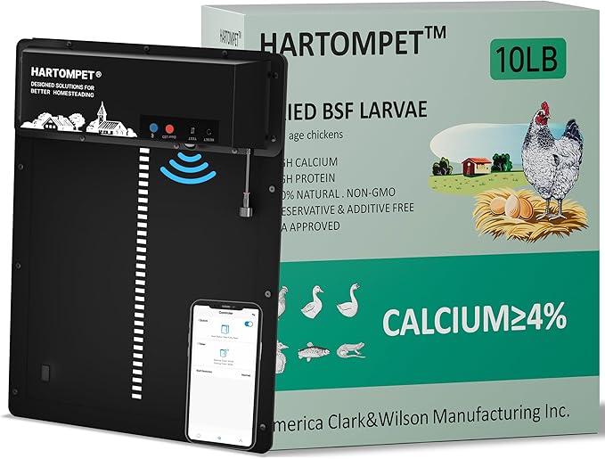 HARTOMPET Better Than Dried Mealworms for Chickens 10 lbs - 85X Calcium Than MealWorms - Non-GMO Chicken Feed Additive & Molting Supplement - black soldier fly larvae Treats for Hens, Ducks, Wild Bird
