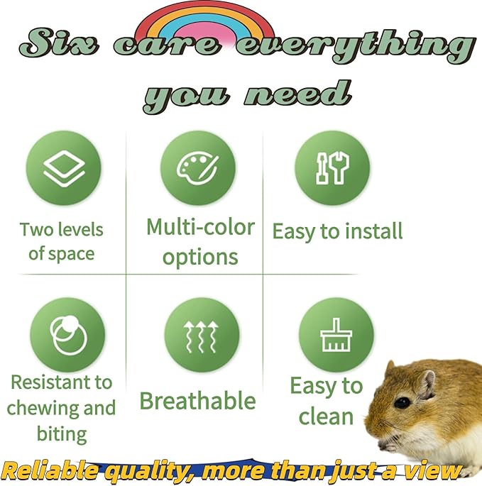 Large Acrylic Hamster Cage14.6x10.2x12.6in-Multi-Level Habitat for Dwarf/Syrian Hamsters-Mice (Ventilated Top-Removable Base) Expandable Small Animal Enclosure (Green Hamster Cage, 14.6x10.2x12.6)