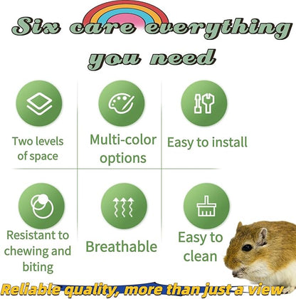 Large Acrylic Hamster Cage14.6x10.2x12.6in-Multi-Level Habitat for Dwarf/Syrian Hamsters-Mice (Ventilated Top-Removable Base) Expandable Small Animal Enclosure (Green Hamster Cage, 14.6x10.2x12.6)