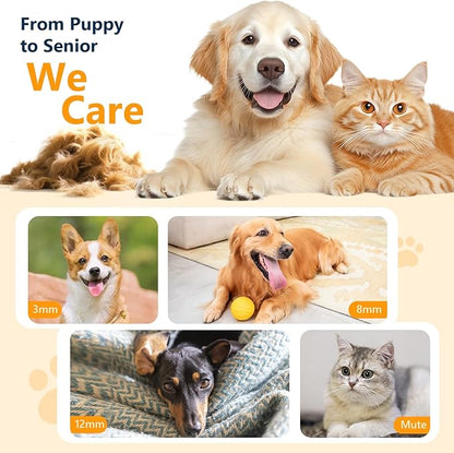 Dog Clippers for Grooming Thick Hair with Detachable Blade,50dB Low Noise Cordless Pet Thick Coats Trimmer with Titanium Blades,IPX5 Waterproof Dog Shaver for Dogs/Cat/Pets