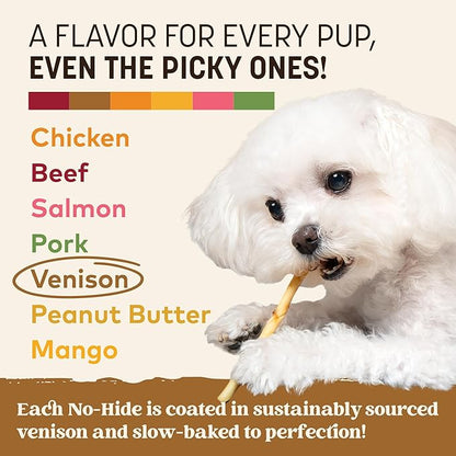 Earth Animal No-Hide Stix Venison Recipe Natural Rawhide Alternative Dog & Cat Chews - 40 Count Extra Value Pack