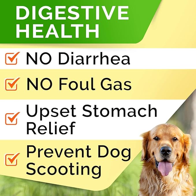 StrellaLab Dog Probiotics Treats for Picky Eaters - Digestive Enzymes + Prebiotics - Chewable Fiber Supplement - Allergy, Diarrhea, Gas, Constipation, Upset Stomach Relief - Improve Digestion&Immunit