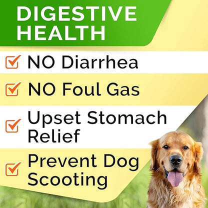 StrellaLab Dog Probiotics Treats for Picky Eaters (180ct) - Digestive Enzymes + Prebiotics - Chewable Fiber Supplement - Allergy, Diarrhea, Gas, Constipation, Upset Stomach Relief - Improve Digestion