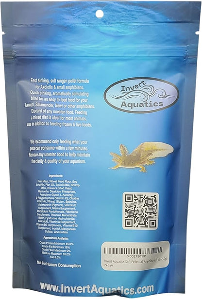 Soft Pellets for Axolotls - Moist Sinking Diet for Axolotl, Newts, Salamanders & Other Small Amphibians (9 oz (255g))