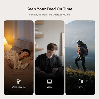 Automatic Cat Feeder and Water Fountain, Timed Pet Dry Food Dispenser, Programmable Portion Control, 1-6 Meals Per Day, Cat Fountains for Drinking with Filter, Small Pets (3L Combo)