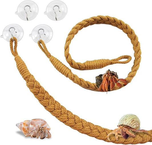 kathson 2 PCS 26 Inches Hermit Crab Climbing Toys,Reptile Vines Toy Hermit Crab Rope Ladder Bendable Hermit Crab Supplies Tank Terrarium Accessories for Hermit Crabs Lizards Leopard Geckos