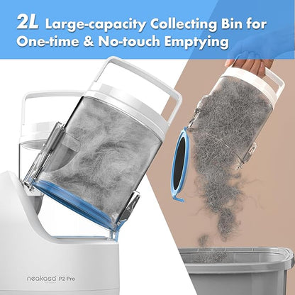 Neakasa P2 Pro Dog Cat Grooming Brush, Strong Vacuum Suction, 2L Large Capacity, Clippers Professional, Dog Grooming Kit for Thick Short Long Hair, Silent