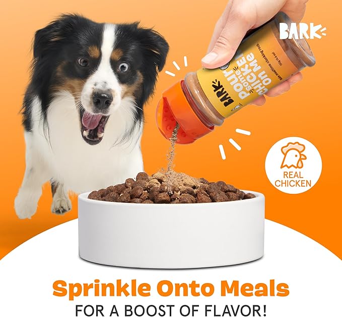 Barkbox Chicken Dog Treat Topper, High Protein Ingredients for All Breeds, Rosemary Extract for Large & Small Breeds, Elevate Dog Food Dining - Shake & Pour for Dog Bowls