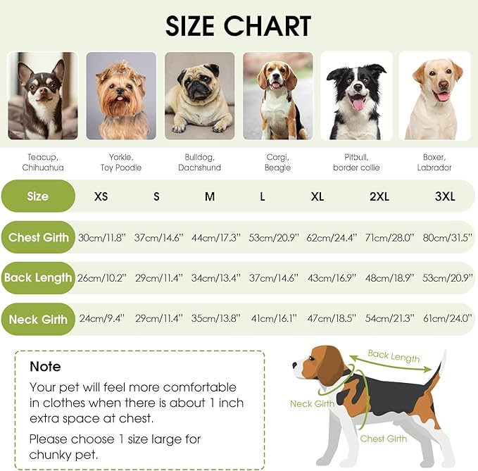 Queenmore Large Dog Sweater, Long Sleeve Dogs Sweater with Check Pattern, Fall Winter Warm Dog Sweaters for Large Breeds, Solid Pull-on Pet Sweaters, Green XL