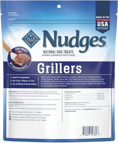 Blue Buffalo Nudges Grillers Natural Dog Treats, Beef, 16oz