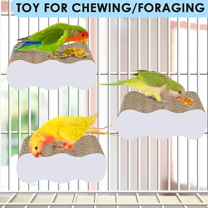 KATUMO Bird Perch Conure Cage Stand Parakeet Shredder Foraging Toys Cockatiel Platform for Small Parrots Conure Cockatiel Lovebird Parrotlet Finch