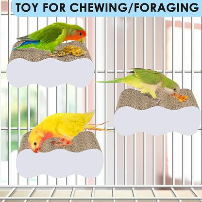 KATUMO Bird Perch Conure Cage Stand Parakeet Shredder Foraging Toys Cockatiel Platform for Small Parrots Conure Cockatiel Lovebird Parrotlet Finch