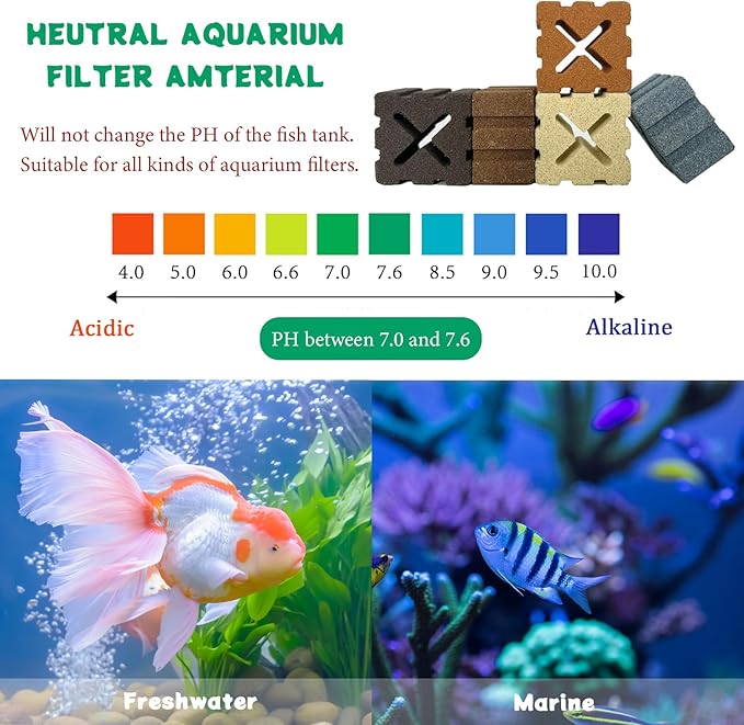 SHIGATSU Aquarium Filter Media, 15 Pack Aquarium Ceramic Bio Filter Media for Saltwater and Freshwater Pond Fish Tank