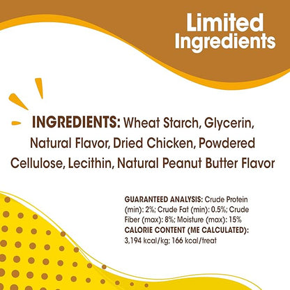 Nylabone Nubz Natural Dog Chew Treats for Large Dogs, Long Lasting Dog Bones Made in USA, Peanut Butter Flavor Breath Freshener Dental Chews, for Dogs Up to 50 lbs. (18 Count)