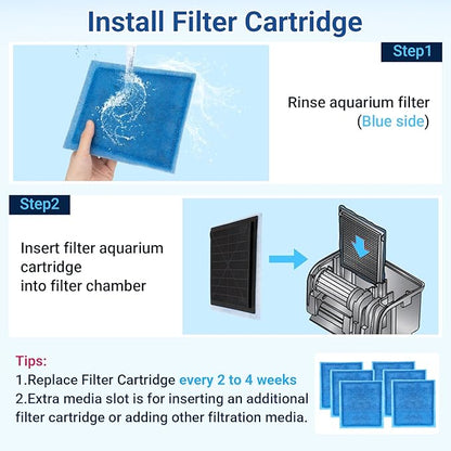 Rite-Size C Filter Cartridges for Penguin Power Filters 275/375 & Original Penguin Power Filters 200/350, 6 Pack