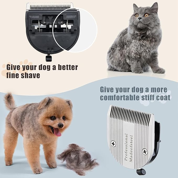5 in 1 Fine Replacement Blades Compatible with Wahl Bravura Clipper Chromado，Creativa，Figura Dog Clippers for Dogs Grooming