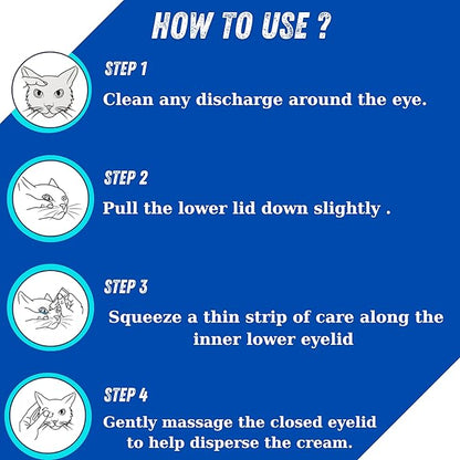 Pet Eye Cream for Cats, Dogs and All Pets 1/8oz - 3.5g Tube