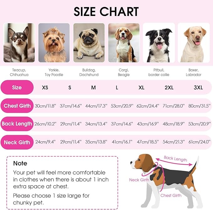 Queenmore XXL Dog Sweater, Large Dog Sweaters for Male Dogs, Turtleneck Plaid Kintsweaters for Large Breeds, Cold Weather Pullover Pet Clothes, Fuchsia 2XL