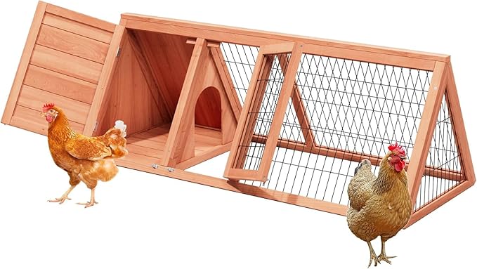 Chicken Coop, Chicken Run,Small Wooden Duck Coop Outdoor Quail Cage Rabbit Pet Hutch House Small Animals (Ntural Wood)