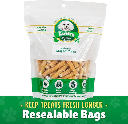Chicken Wrapped Rawhide Dog Treats for Toy Dogs Under 25 lbs. – 40ct. Rawhide Chew Sticks – Limited Ingredient Long Lasting Chews Made in The USA with Natural Chicken and Beef Hide Twists