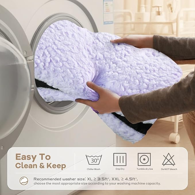 Mora Pets Cat Bed Comfy Puppy Crate Beds Plush Cat Sleeping Mat Washable Pets Mattress Anti-Slip Kitten Bed Soft Kennel Pad for Small Dogs Cats Breeds, 23" x 18", Lilac