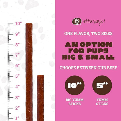 etta says! Big Yumm Sticks - Real Meat Pork Dog Jerky Treats - Human Grade - Made in The USA (12 Count Pack of 1)