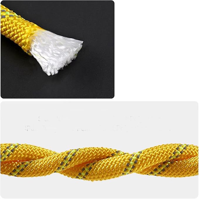 1/2 in Dog Leash Reflective Heavy Duty Rope for Medium Large Dogs, 6.5 FT with Handle, Yellow