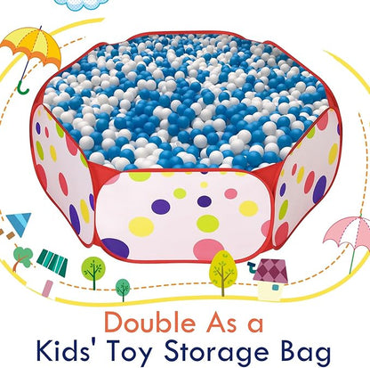 Pawaboo Small Animals Playpen, Waterproof Small Pet Cage Tent with Strong Steel Wire Frame, Portable Outdoor Yard Fence for Chick/Kitten/Puppy/Guinea Pig/Rabbits/Hamster/Chinchillas, Red + Polka Dots