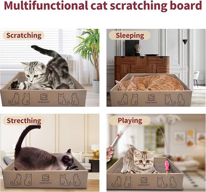 Cat Scratching Board Set (3-Pack) – Durable & Eco-Friendly Cat Scratcher Pads for Indoor Cats, Double-Sided Corrugated Cardboard, Non-Toxic, Cat Scratch Pads for Scratching & Resting