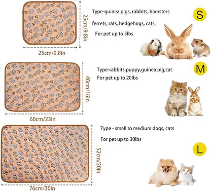 Waterproof Guinea Pig Fleece Liners - 3 Pack Washable Cage Liners for Small Pets, Super Soft, Absorbent, Reversible Blankets for Hamsters, Rabbits, Chinchillas