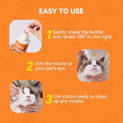 Dog Eye Drops, Eye Infection Treatment, Eye Drops for Dogs & Cats, Soothe Irritation Pink, Dry Eyes, Itchy Eye Wash Tear Stains, Debris Cleaner, Natural Daily Eye Care, Safe for Pets-8oz