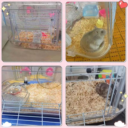 Kathson Small Animal Carry Cage for Hamsters, Gerbils, Mice - Transparent, Portable, Convenient