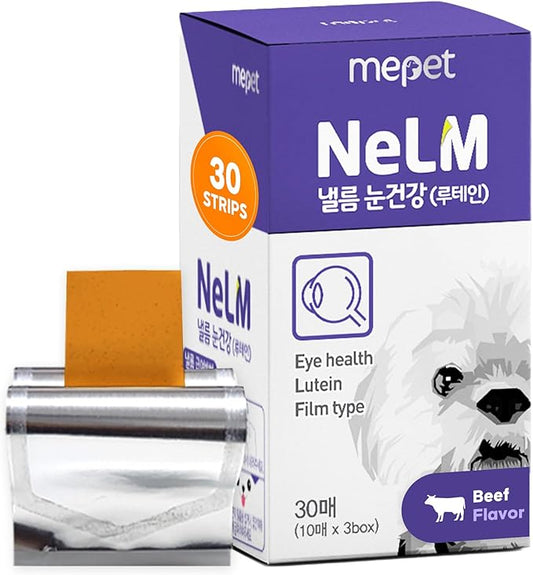 NeLM Supplements & Vitamins for Dogs - Mouth Dissolving Strips - Multivitamin, Eye, Hip & Joints, Gut, Dental Support - Pet Health Supplies - 30 Stips(Pack of 1) (30 Strips (Pack of 1), Eye Support)