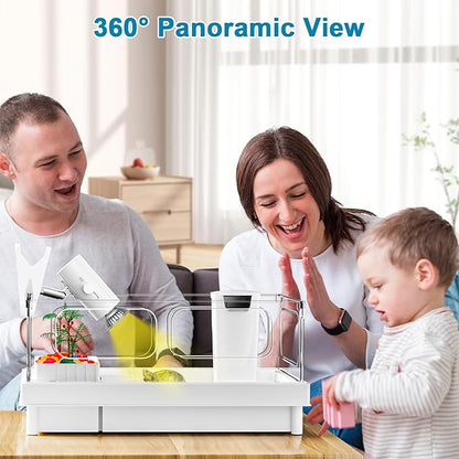 Geegoods Turtle Tank Kit - Starter Aquarium with Light, Filter, Colored Rocks, Brush, Plant for Turtles, Crabs, Crayfish, Small Reptiles