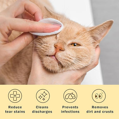Eyes Wipes for Dogs & Cats Dog Cleaning Grooming Deodorizing Wipes Kit Wash Cleaner for Eyes Wrinkle Face Gently Remove Tear Stain Eye Debris 25pcs Unscented