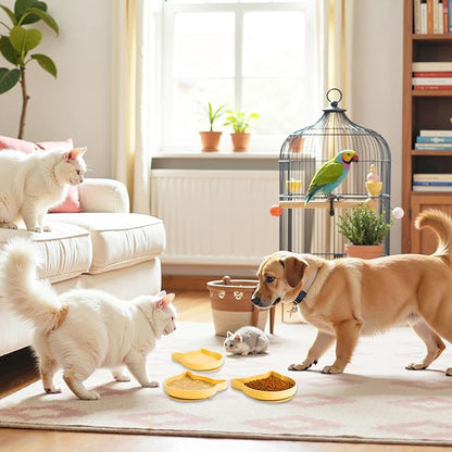 Silicone Dog Bowl Shallow Cat Bowls Set of 3, 7 Inch Wide Whisker Fatigue Flat Puppy Bowls for Small Dogs and Cats, No Spill Less Mess Cat Dog Plates with Suction Cup for Dry and Wet Food