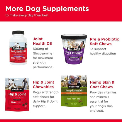 Nutri-Vet Hip & Joint Biscuits for Dogs, Dog Hip & Joint Supplement, Functional Treat, Large Sized Biscuit, 300mg of Glucosamine, 6 lb Bag