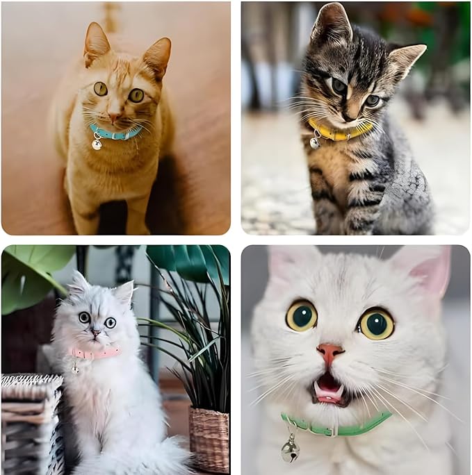 Khaki XXS Dog Collar with Bell, Soft Pu Leather Cat Collars Adjustable Buckle for XS Extra Small Medium Tiny Female Male Boys Girls Pets Puppy Kitten Teacup Yorkie XX-Small