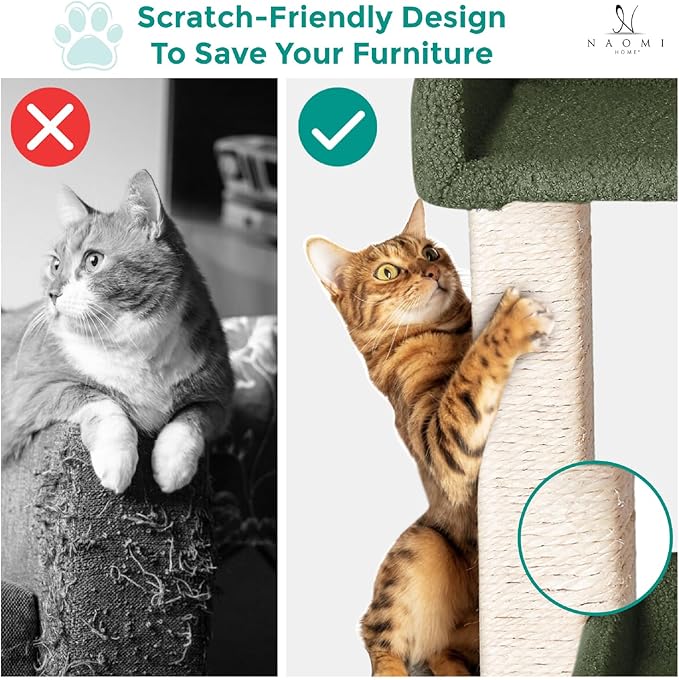 Lulu Large Cat Tower Green