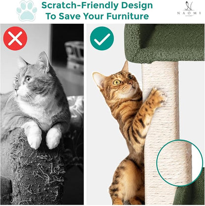 Lulu Large Cat Tower Green